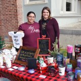 Lakara Warren and Kara Jobe with their wares at the Sarah Mooney Open House.